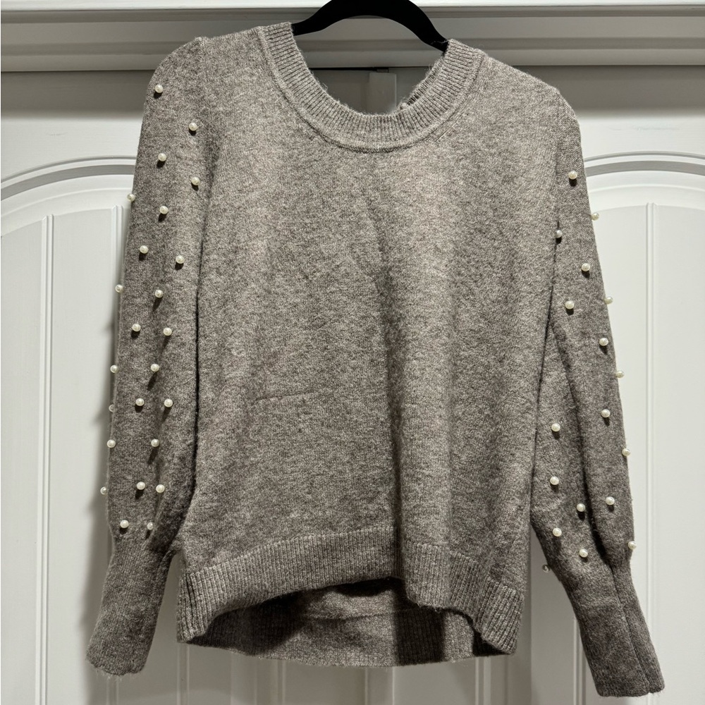 Loft Sweater with Pearl Embellished Sleeves